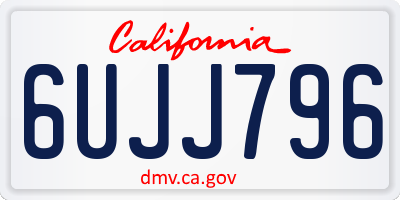 CA license plate 6UJJ796