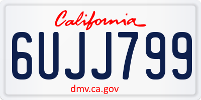 CA license plate 6UJJ799