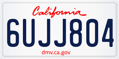 CA license plate 6UJJ804