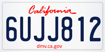 CA license plate 6UJJ812