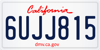 CA license plate 6UJJ815