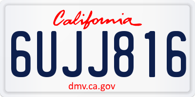 CA license plate 6UJJ816