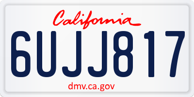 CA license plate 6UJJ817