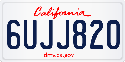 CA license plate 6UJJ820