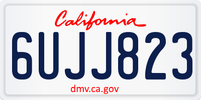 CA license plate 6UJJ823