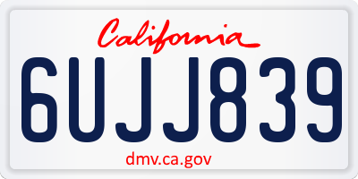 CA license plate 6UJJ839