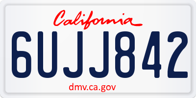 CA license plate 6UJJ842