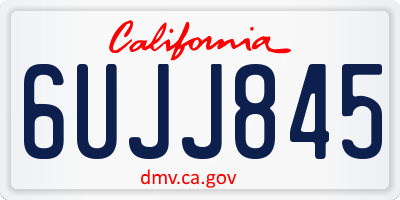CA license plate 6UJJ845