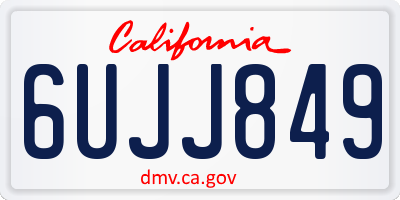 CA license plate 6UJJ849