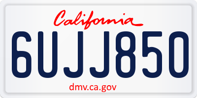 CA license plate 6UJJ850