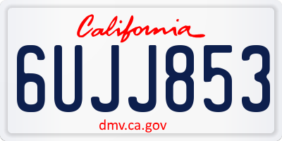 CA license plate 6UJJ853