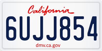 CA license plate 6UJJ854