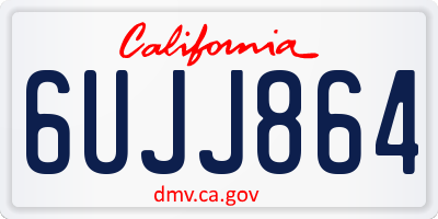 CA license plate 6UJJ864