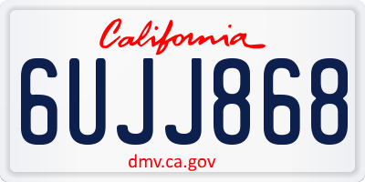 CA license plate 6UJJ868