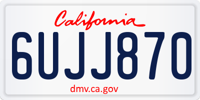 CA license plate 6UJJ870