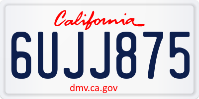 CA license plate 6UJJ875