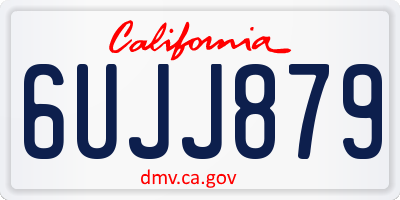 CA license plate 6UJJ879