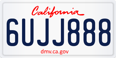 CA license plate 6UJJ888
