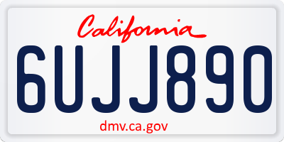 CA license plate 6UJJ890