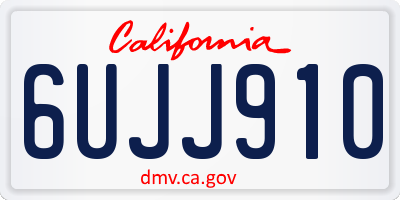 CA license plate 6UJJ910