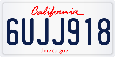 CA license plate 6UJJ918