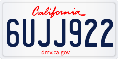 CA license plate 6UJJ922