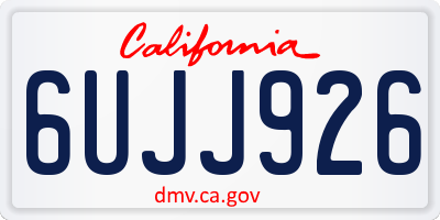 CA license plate 6UJJ926