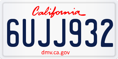 CA license plate 6UJJ932