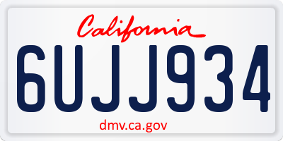 CA license plate 6UJJ934