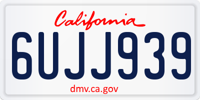 CA license plate 6UJJ939