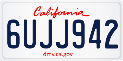 CA license plate 6UJJ942