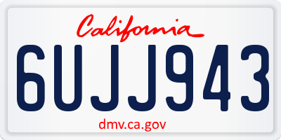 CA license plate 6UJJ943