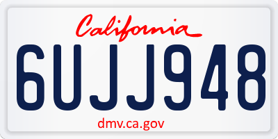 CA license plate 6UJJ948