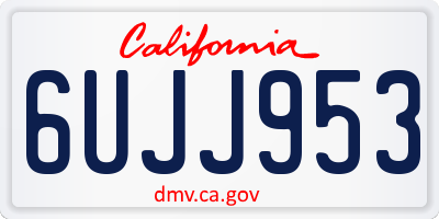 CA license plate 6UJJ953