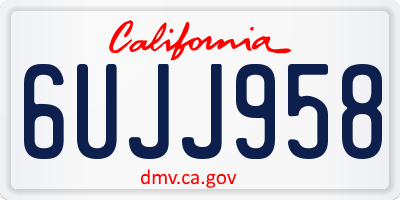CA license plate 6UJJ958