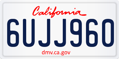 CA license plate 6UJJ960
