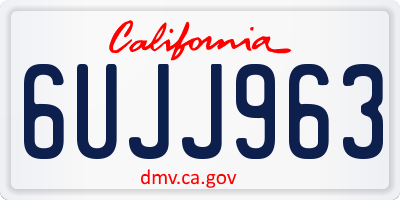 CA license plate 6UJJ963