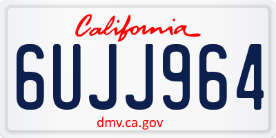 CA license plate 6UJJ964