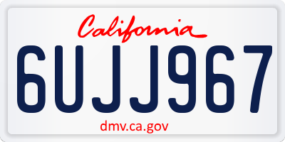 CA license plate 6UJJ967
