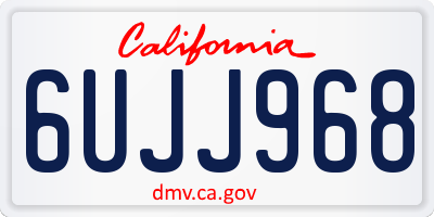 CA license plate 6UJJ968