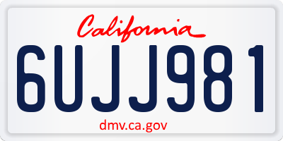 CA license plate 6UJJ981