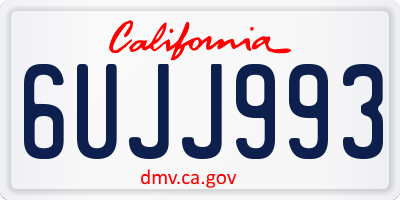 CA license plate 6UJJ993