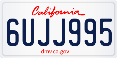 CA license plate 6UJJ995