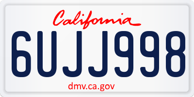 CA license plate 6UJJ998