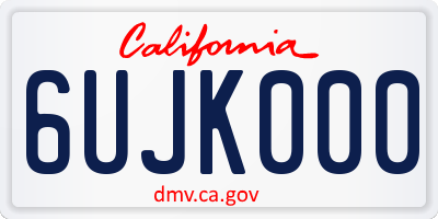 CA license plate 6UJK000