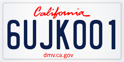 CA license plate 6UJK001