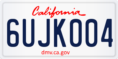 CA license plate 6UJK004
