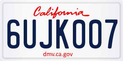CA license plate 6UJK007