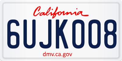CA license plate 6UJK008