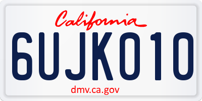 CA license plate 6UJK010